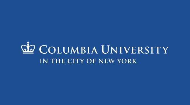 Columbia University Trademark in White on Blue