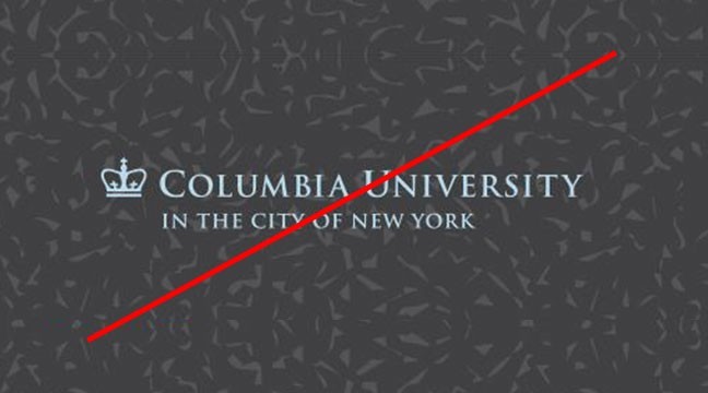 Columbia University Trademark on a Busy Background