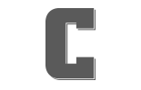 Letter C in gray with drop shadow