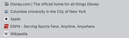 sample bookmark favicons 