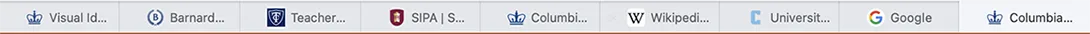 Sample tab favicons aligned next to their brand association