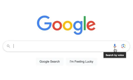 Google page demonstrating a tooltip text 