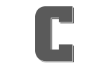 Letter C in gray with drop shadow