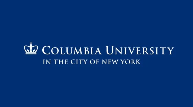 Columbia University Trademark in White on Blue